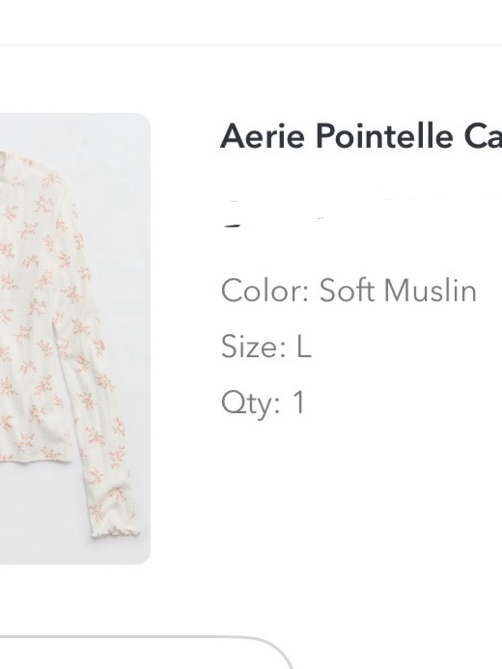Aerie Soft Muslin Floral Pointelle Top - White with Pink Print